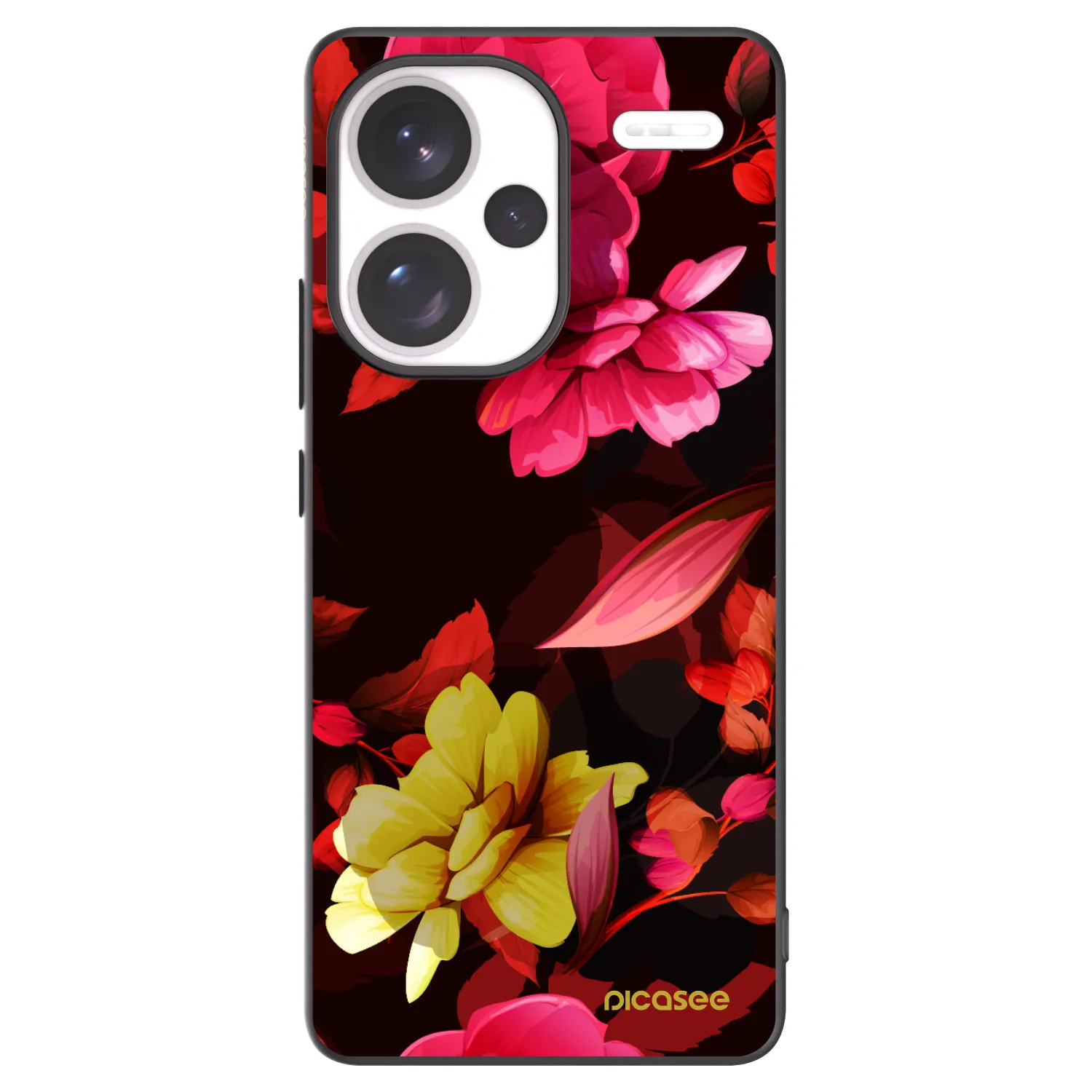 Picasee silikonový černý obal pro Xiaomi Redmi Note 13 Pro+ 5G - Dark Peonny