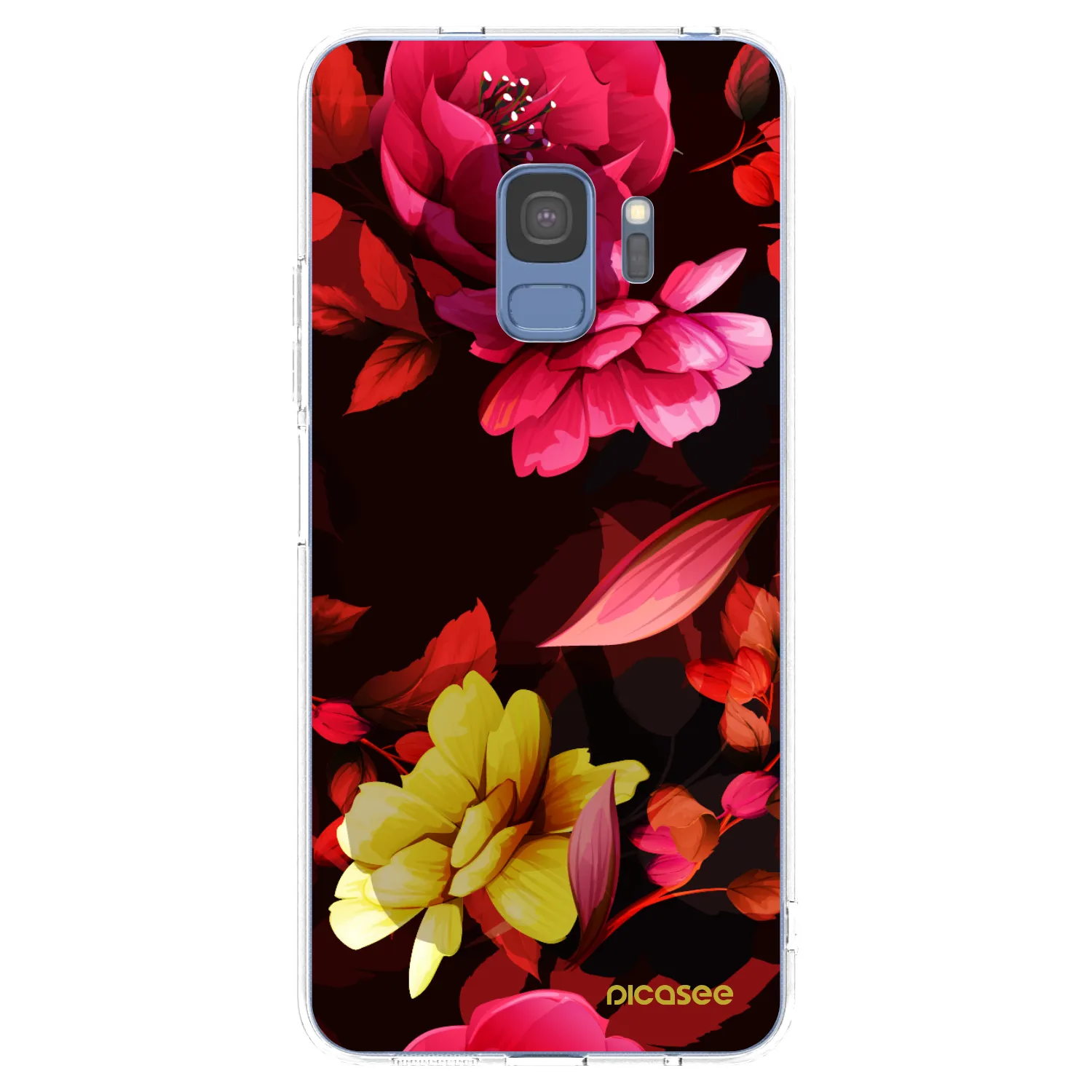 Picasee silikonový průhledný obal pro Samsung Galaxy S9 G960F - Dark Peonny