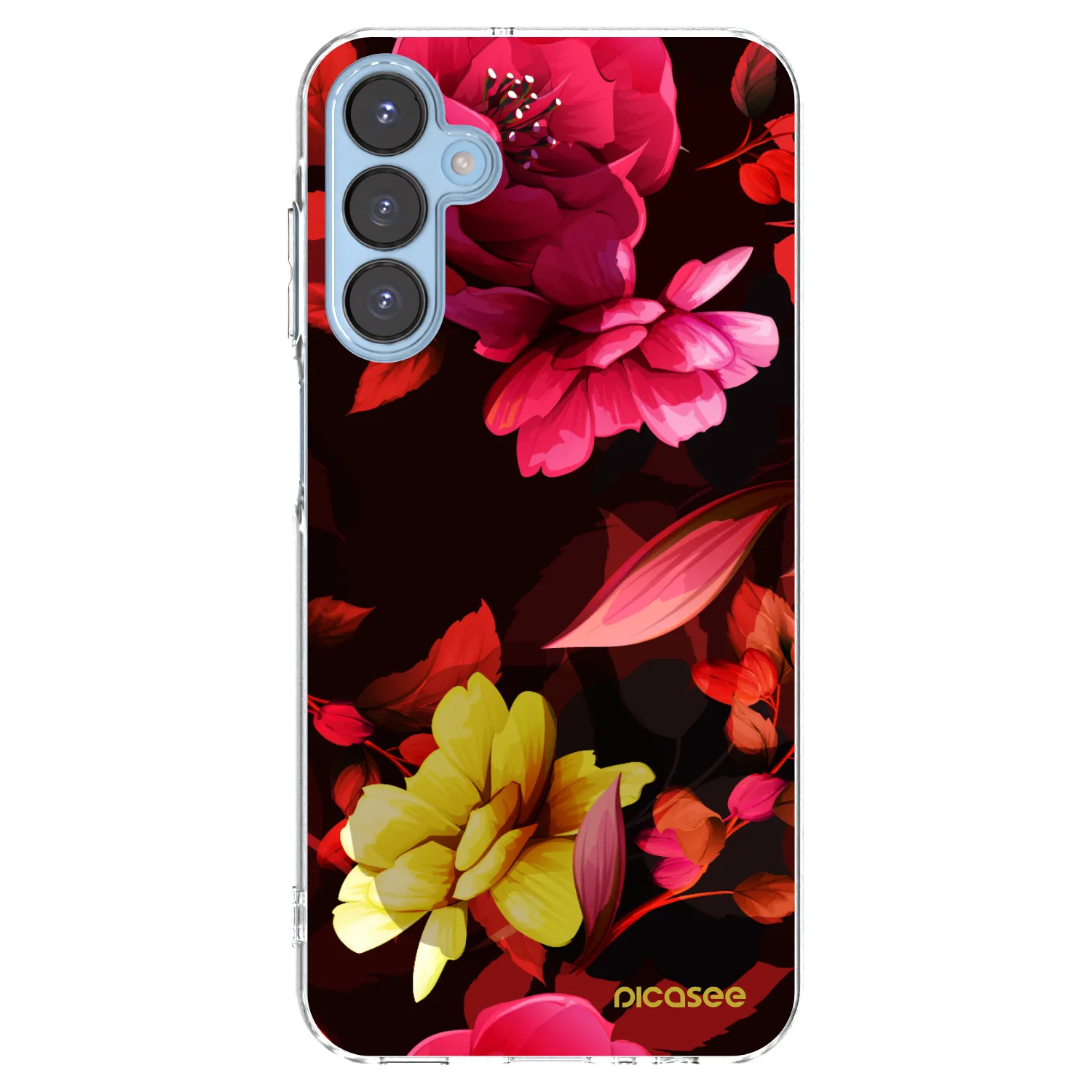 Picasee silikonový průhledný obal pro Samsung Galaxy A15 A156B 5G - Dark Peonny