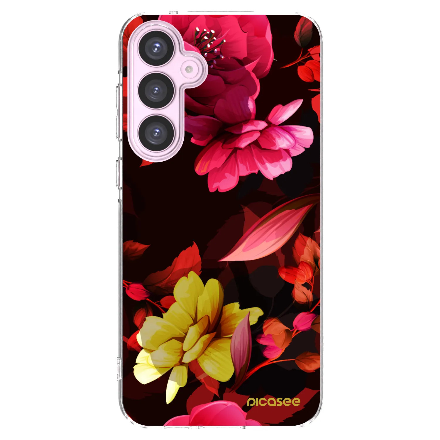 Picasee silikonový průhledný obal pro Samsung Galaxy A55 5G A556B - Dark Peonny