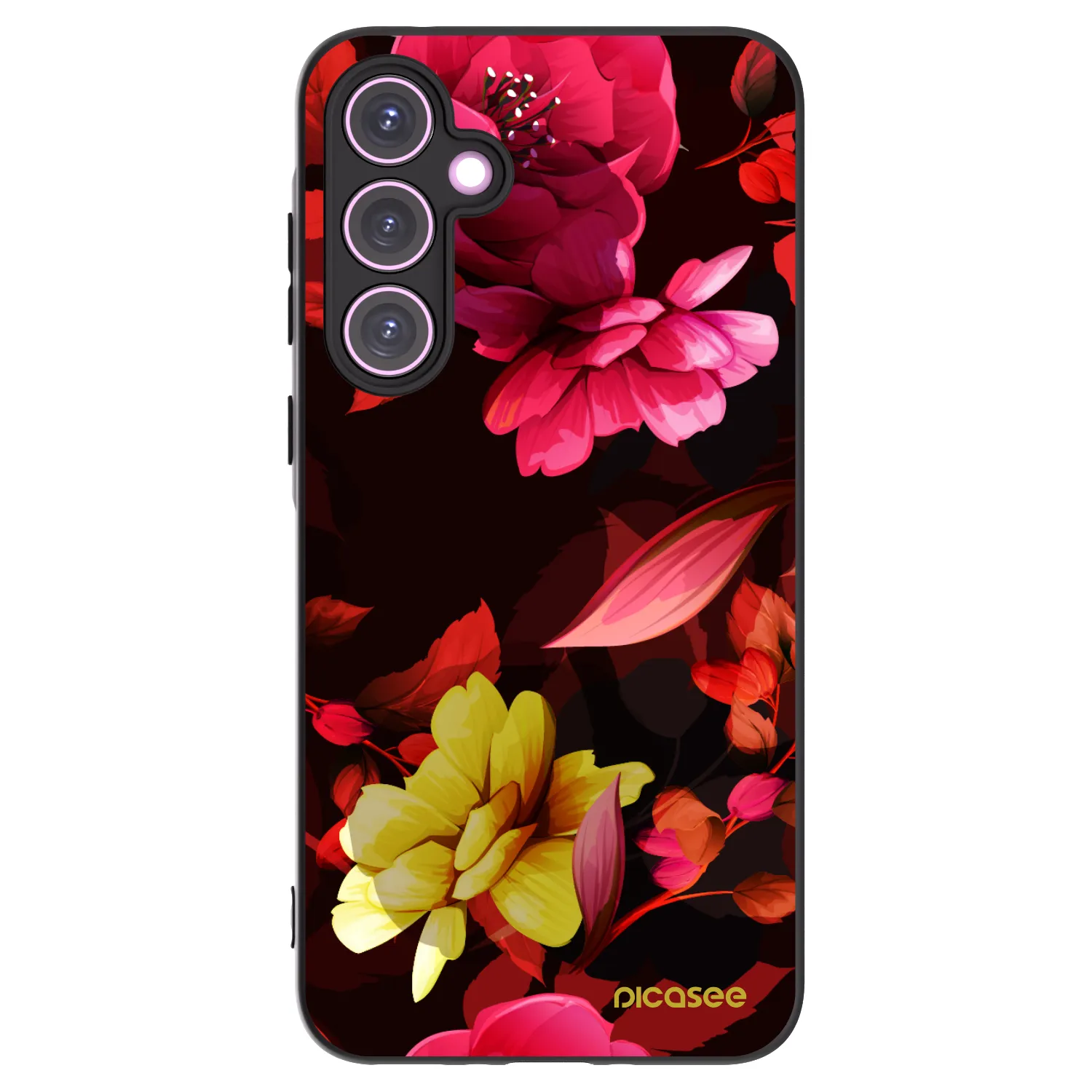 Picasee silikonový černý obal pro Samsung Galaxy A35 5G A356B - Dark Peonny