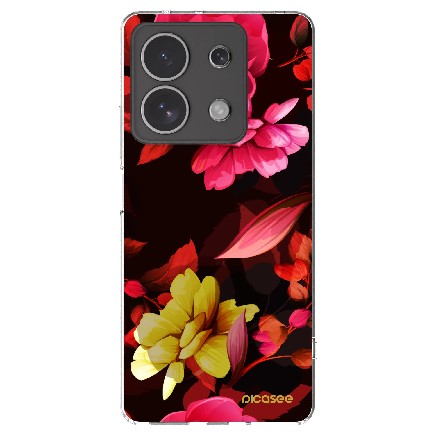 Picasee silikonový průhledný obal pro Xiaomi Redmi Note 13 4G - Dark Peonny