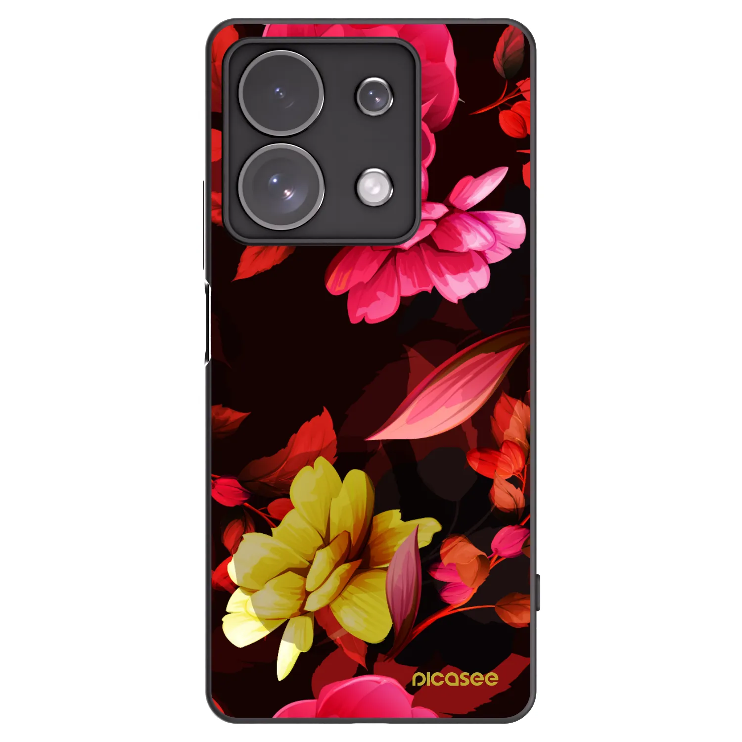 Picasee silikonový černý obal pro Xiaomi Redmi Note 13 Pro 4G - Dark Peonny