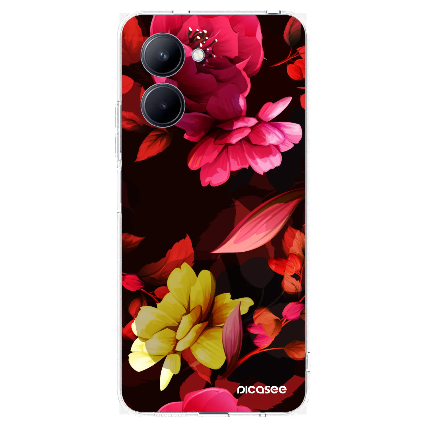 Picasee silikonový průhledný obal pro Realme C33 (2023) - Dark Peonny