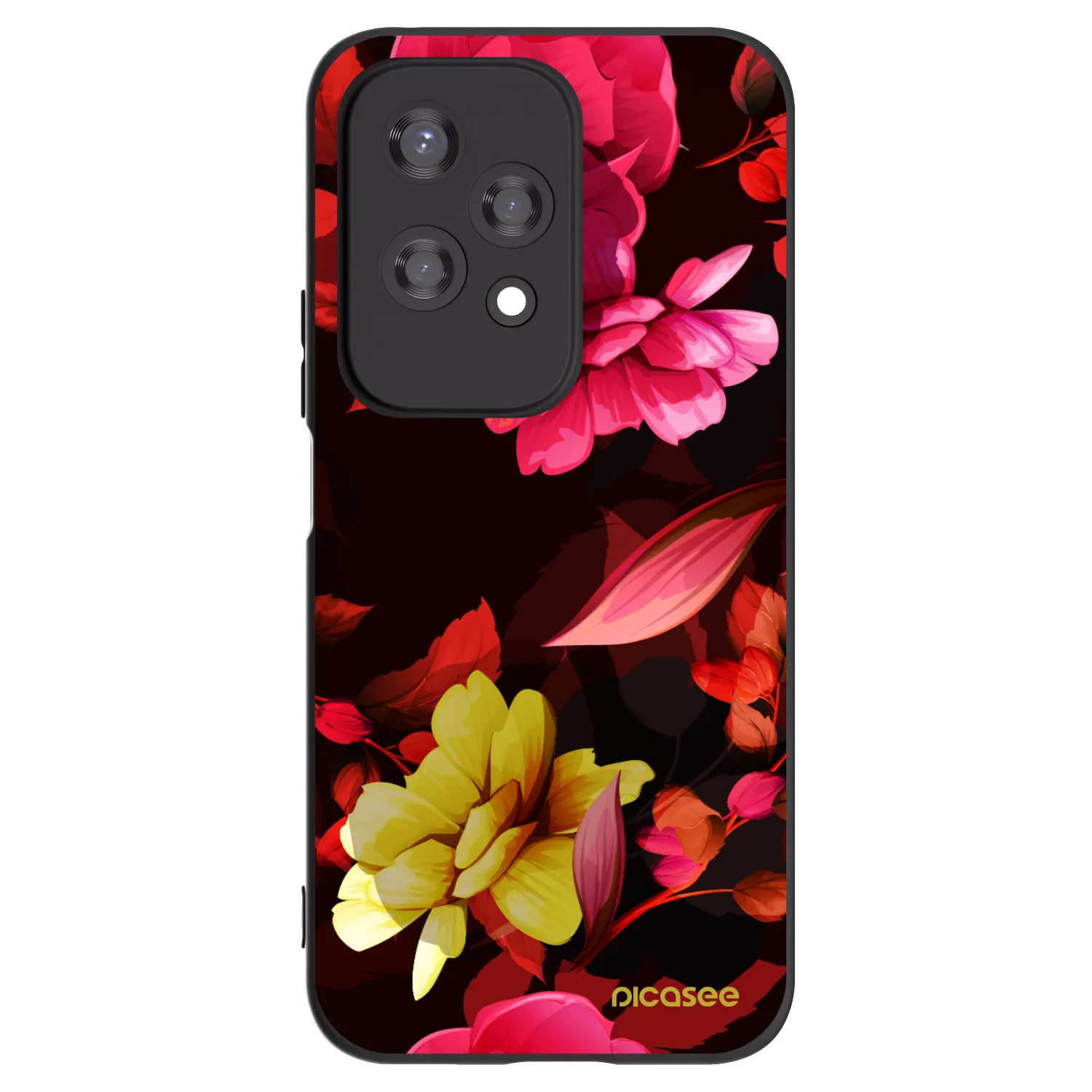 Picasee silikonový černý obal pro Honor 200 Lite - Dark Peonny