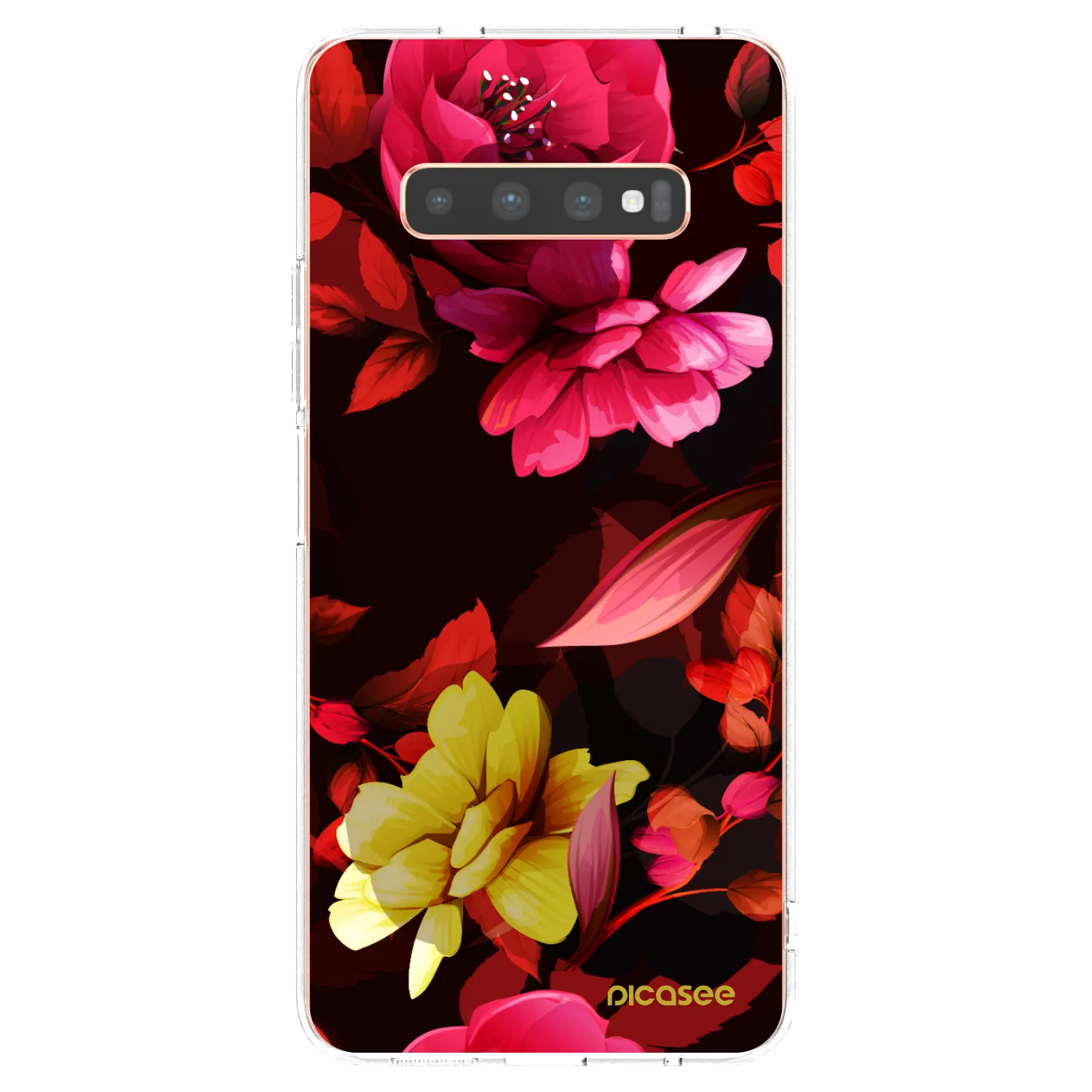 Picasee silikonový průhledný obal pro Samsung Galaxy S10 Plus G975 - Dark Peonny