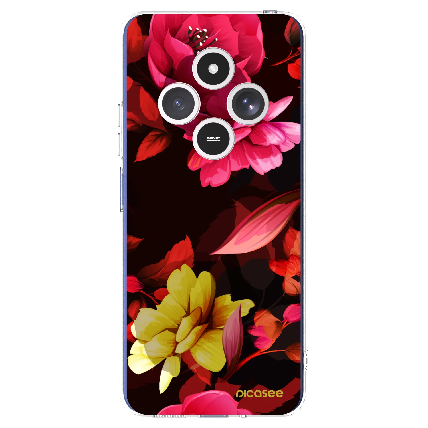 Picasee silikonový průhledný obal pro Xiaomi Redmi 14C - Dark Peonny