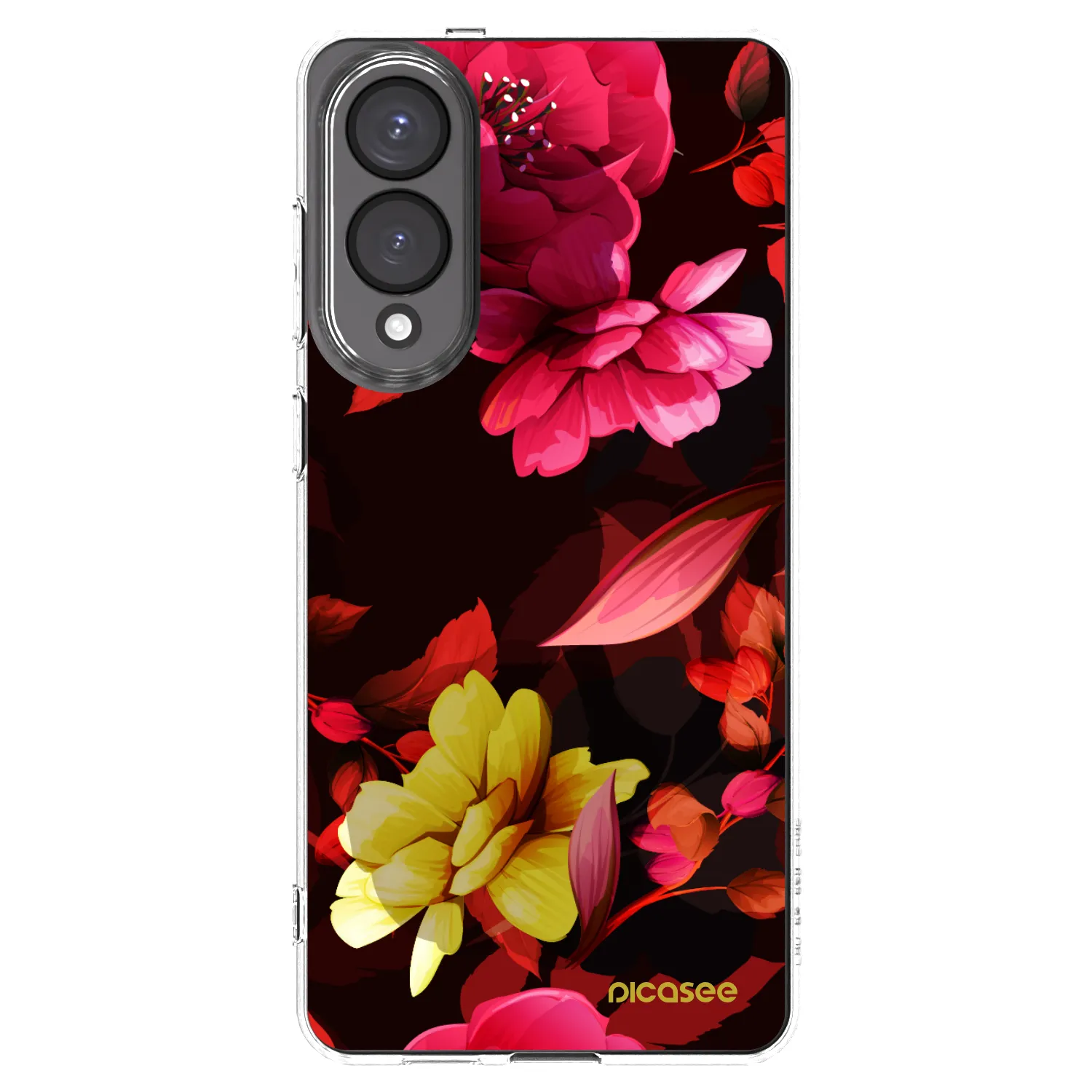Picasee silikonový průhledný obal pro Samsung Galaxy S25 Edge 5G - Dark Peonny