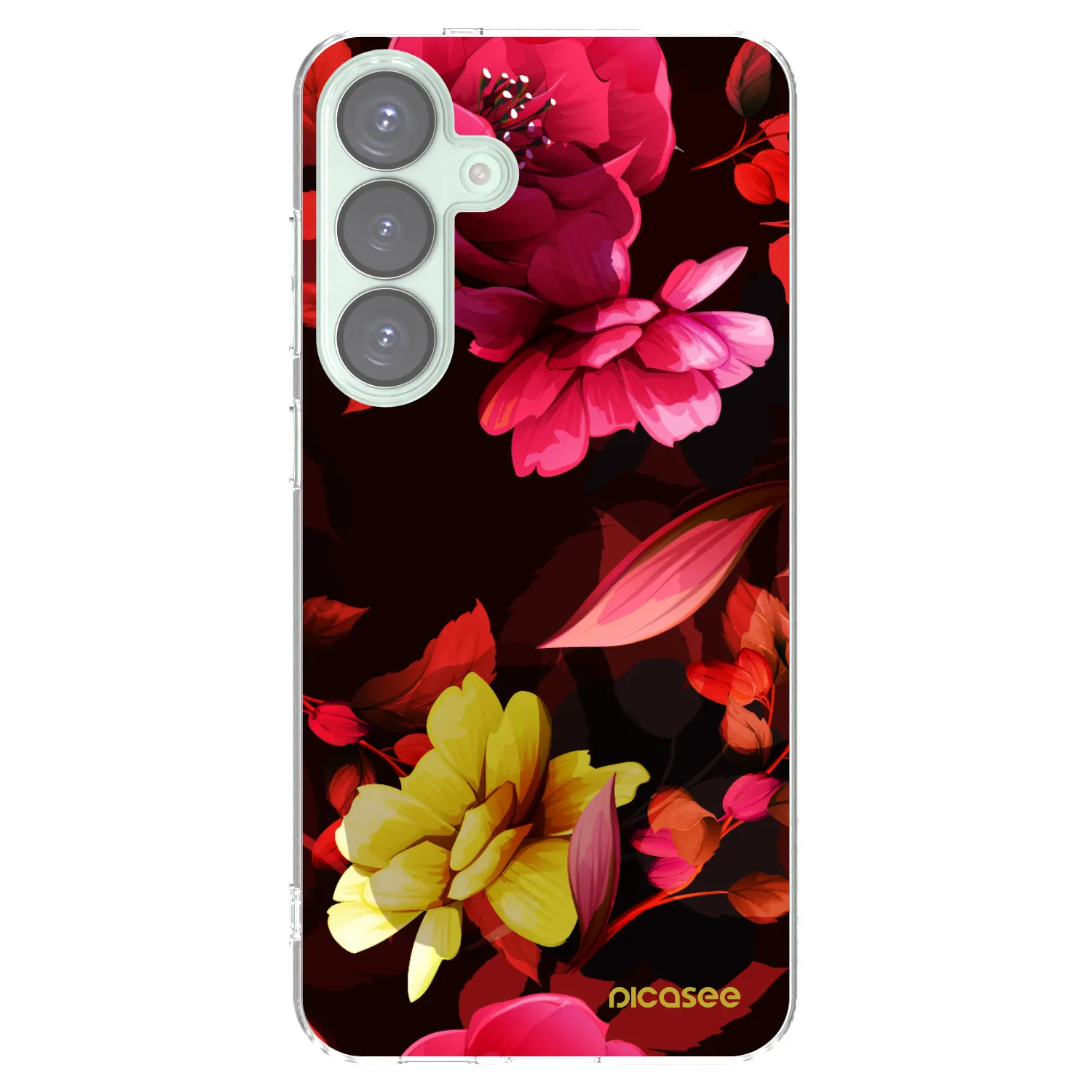Picasee silikonový průhledný obal pro Samsung Galaxy S25+ 5G - Dark Peonny
