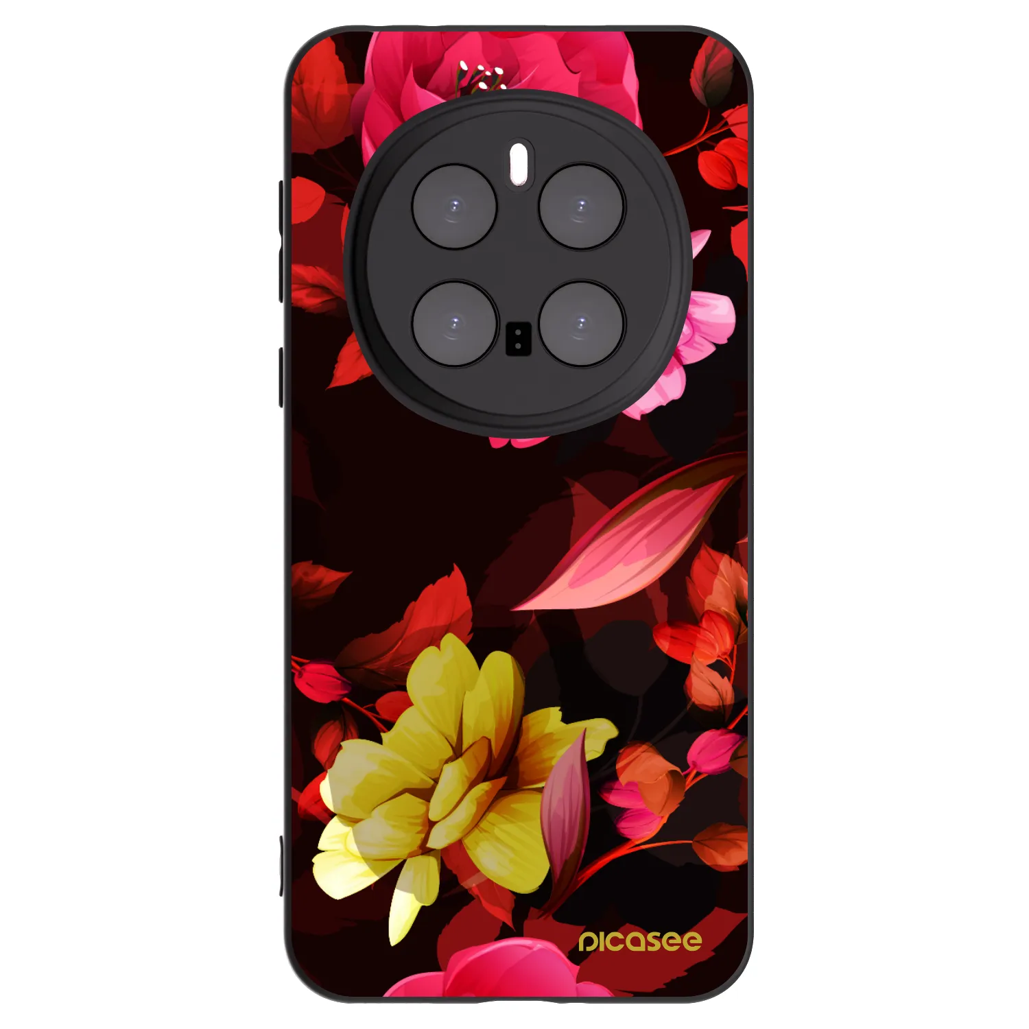 Picasee silikonový černý obal pro Honor Magic7 Pro 5G - Dark Peonny