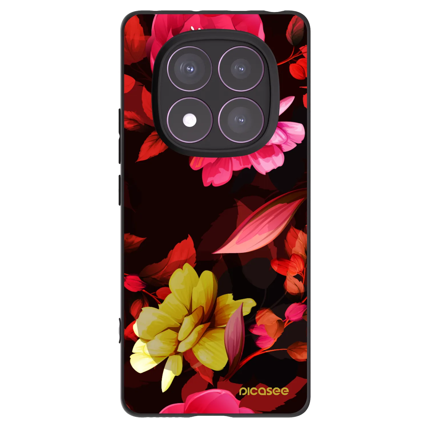 Picasee silikonový černý obal pro Xiaomi Redmi Note 14 Pro 4G - Dark Peonny