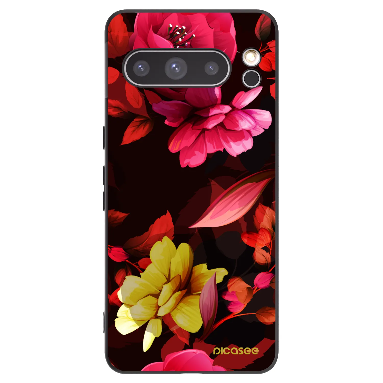 Picasee silikonový černý obal pro Google Pixel 8 Pro - Dark Peonny