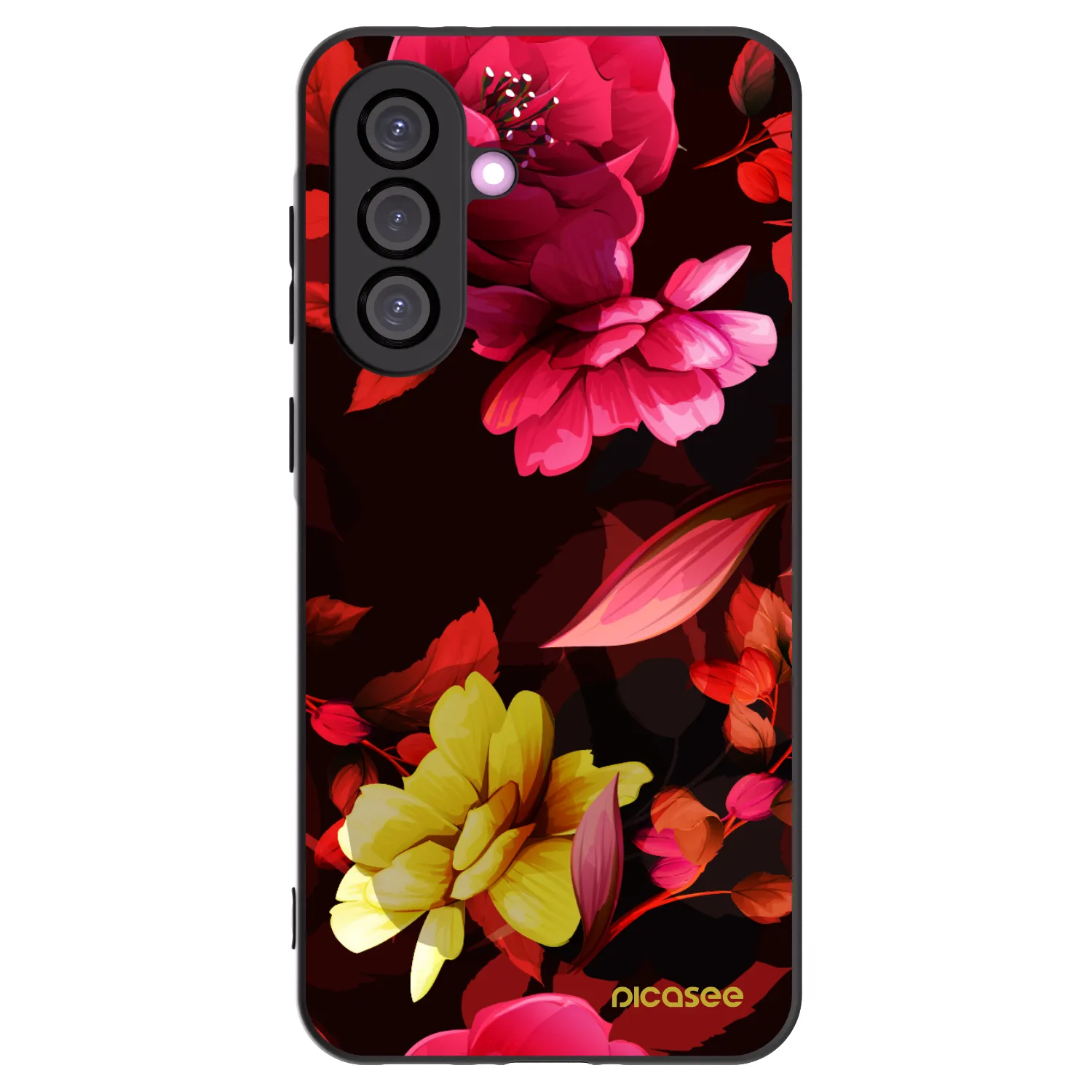Picasee silikonový černý obal pro Samsung Galaxy A56 5G A566B - Dark Peonny