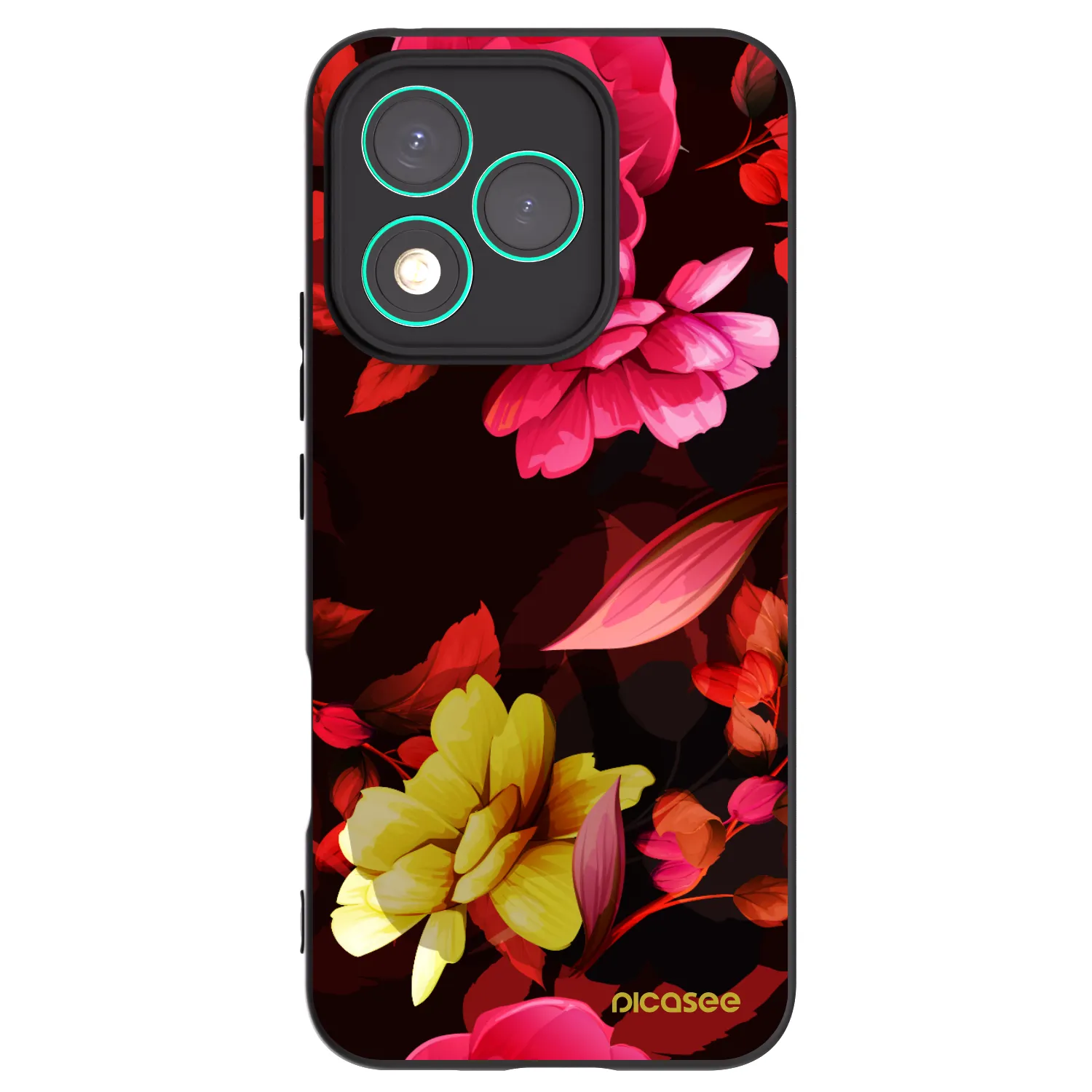 Picasee silikonový černý obal pro Honor 400 Lite 5G - Dark Peonny
