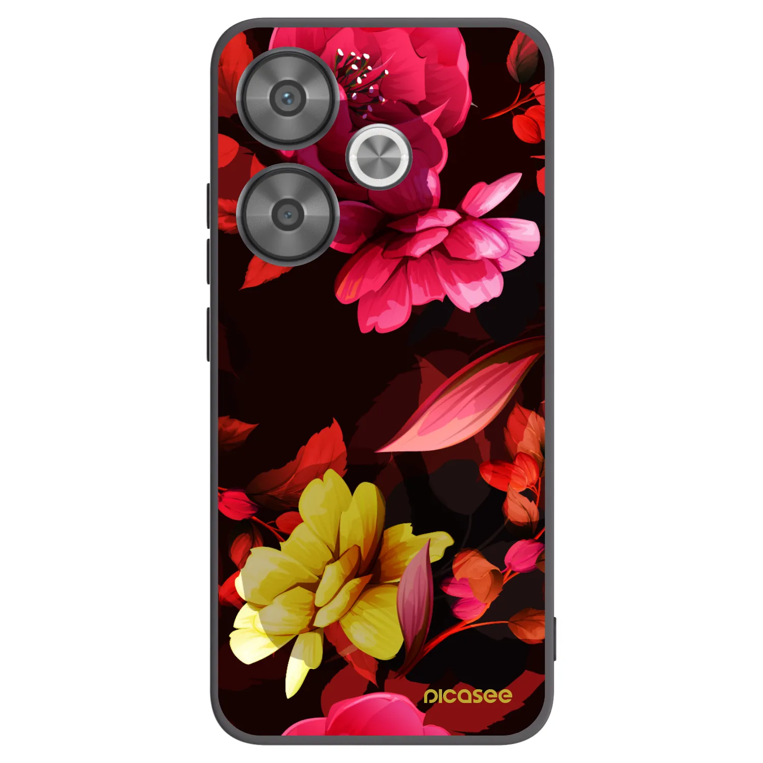 Picasee silikonový černý obal pro Xiaomi Poco F6 - Dark Peonny