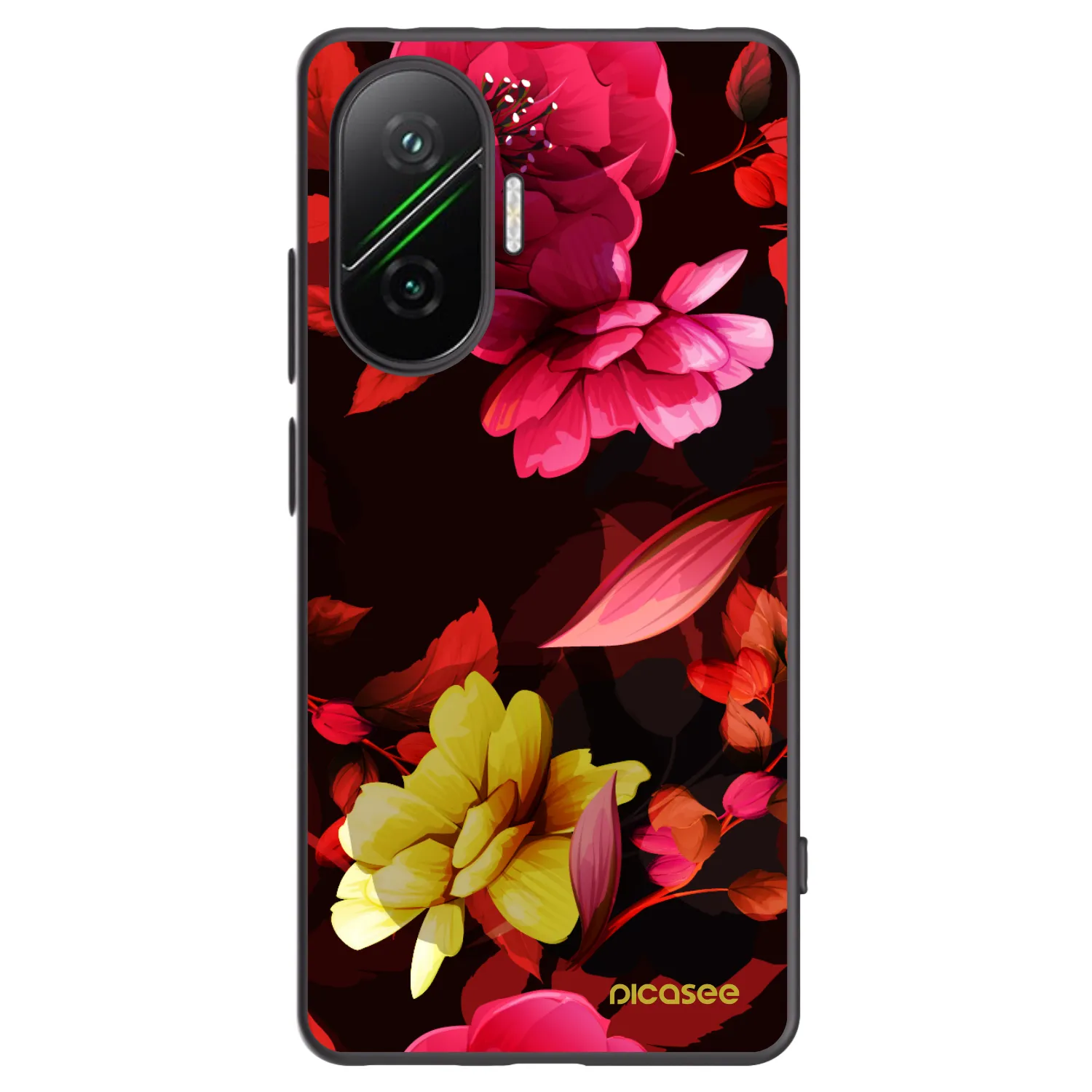 Picasee silikonový černý obal pro Xiaomi Poco F7 Pro 5G - Dark Peonny