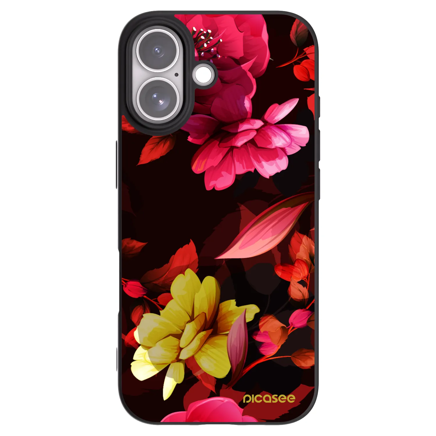 Picasee silikonový černý obal pro Apple iPhone 17 - Dark Peonny