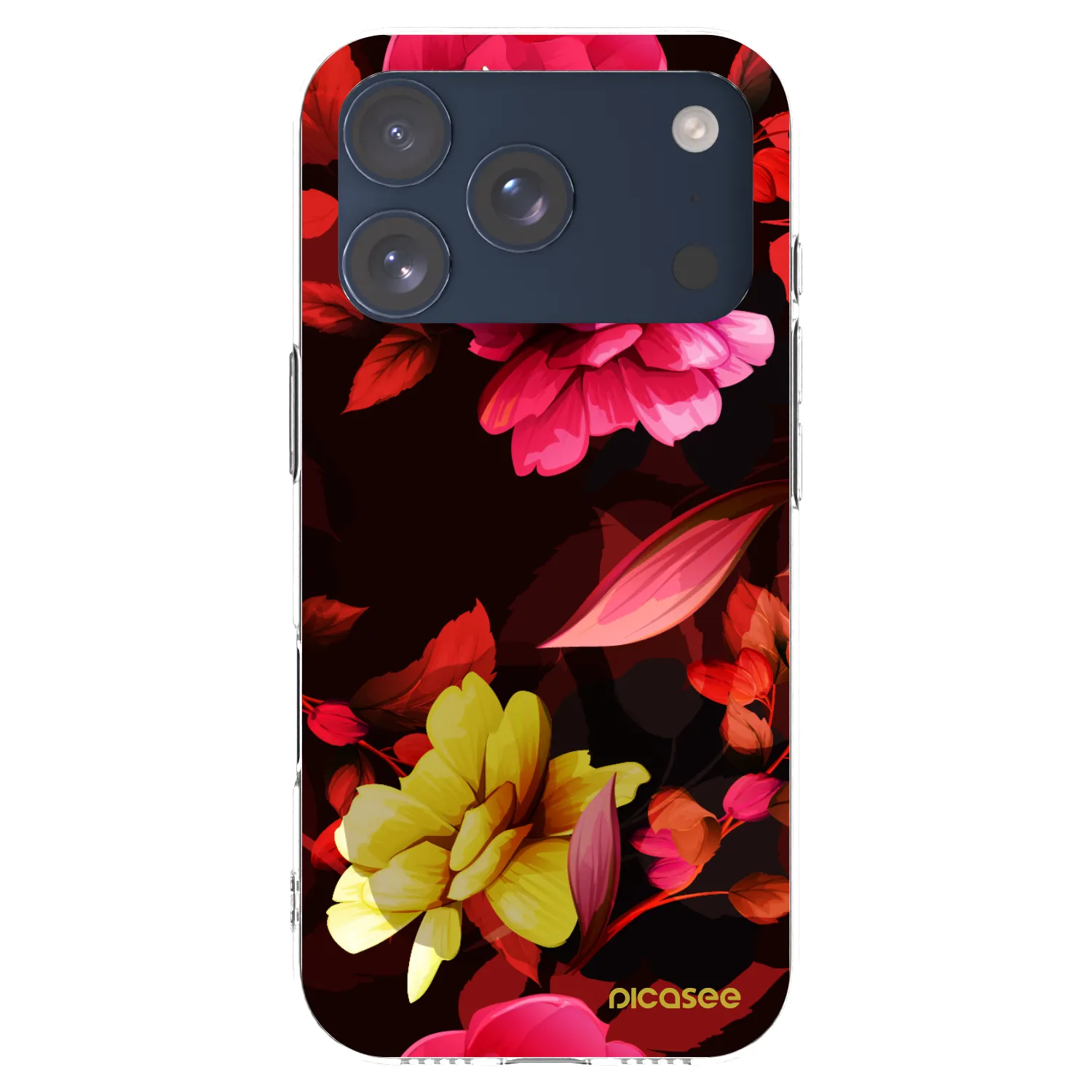 Picasee silikonový průhledný obal pro Apple iPhone 17 Pro - Dark Peonny