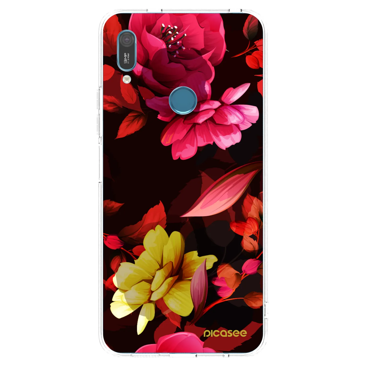 Picasee silikonový průhledný obal pro Huawei Y6 2019 - Dark Peonny