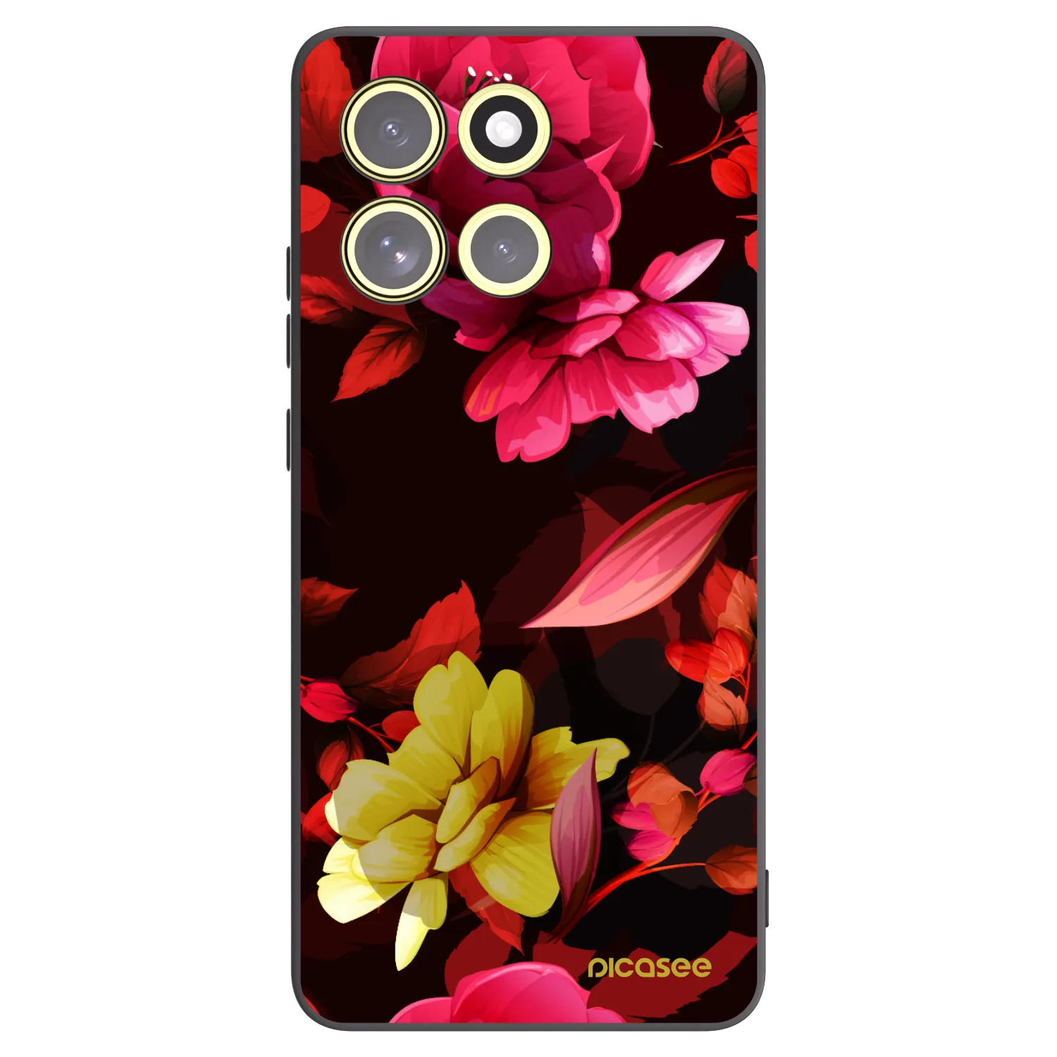 Picasee silikonový černý obal pro Motorola Moto G86 5G - Dark Peonny
