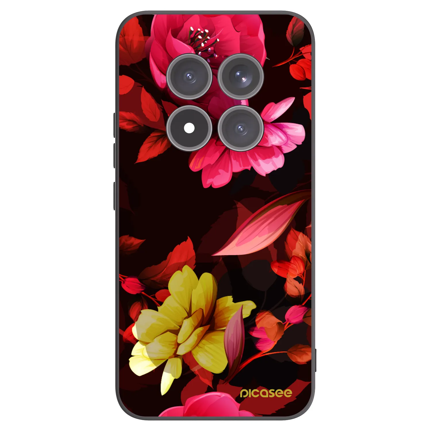 Picasee silikonový černý obal pro Xiaomi Redmi Note 15 Pro+ - Dark Peonny