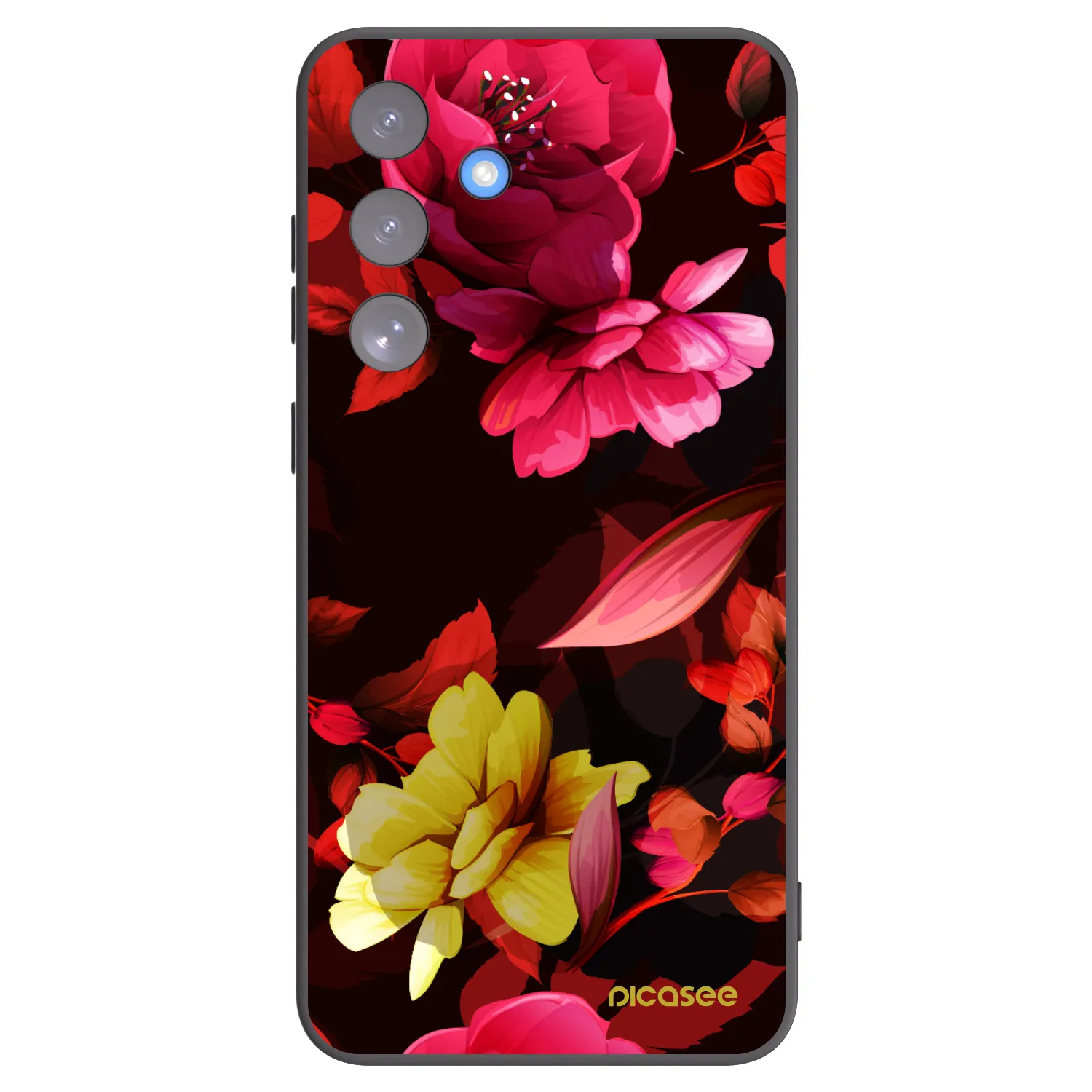 Picasee silikonový černý obal pro Samsung Galaxy S25 FE 5G - Dark Peonny