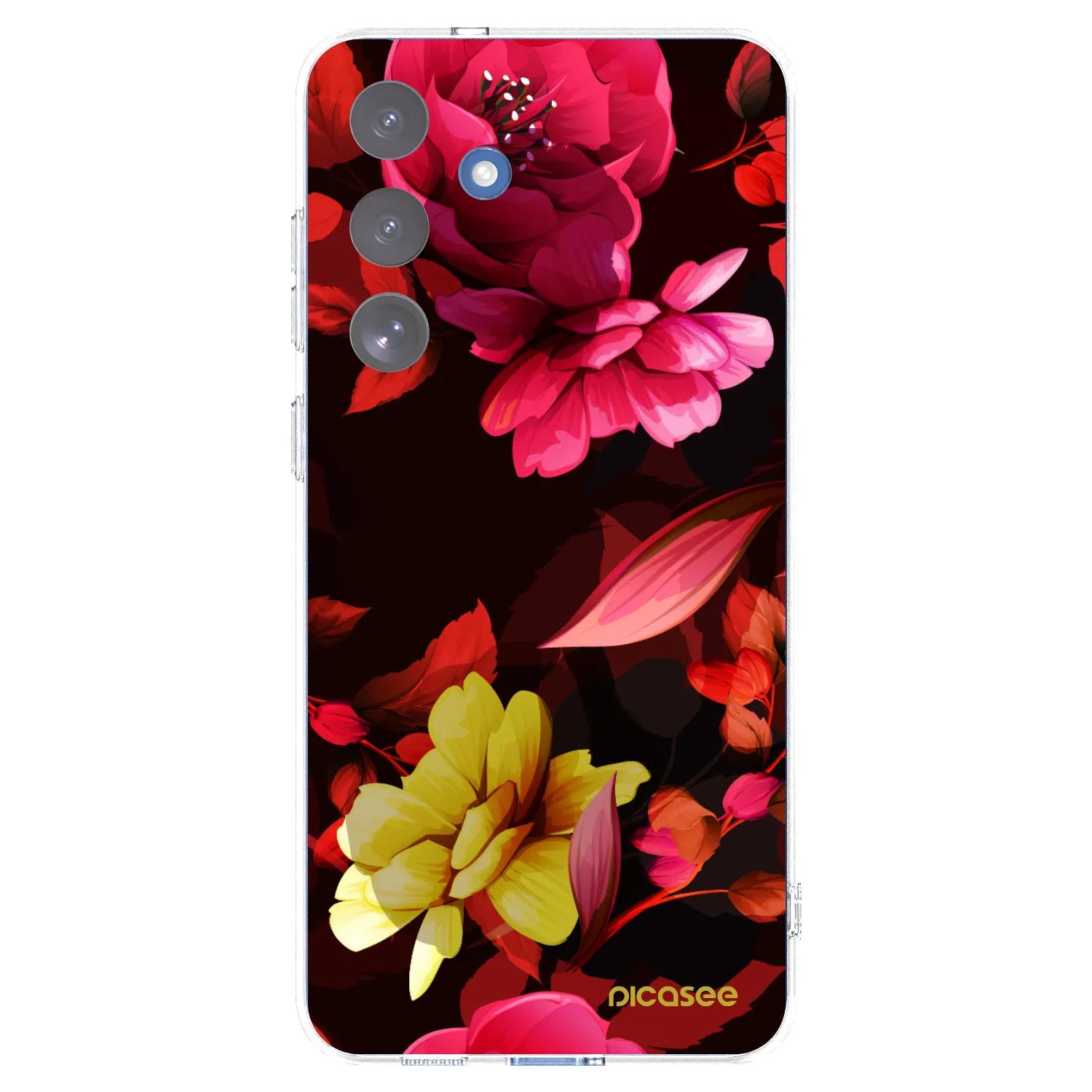 Picasee silikonový průhledný obal pro Samsung Galaxy S25 FE 5G - Dark Peonny