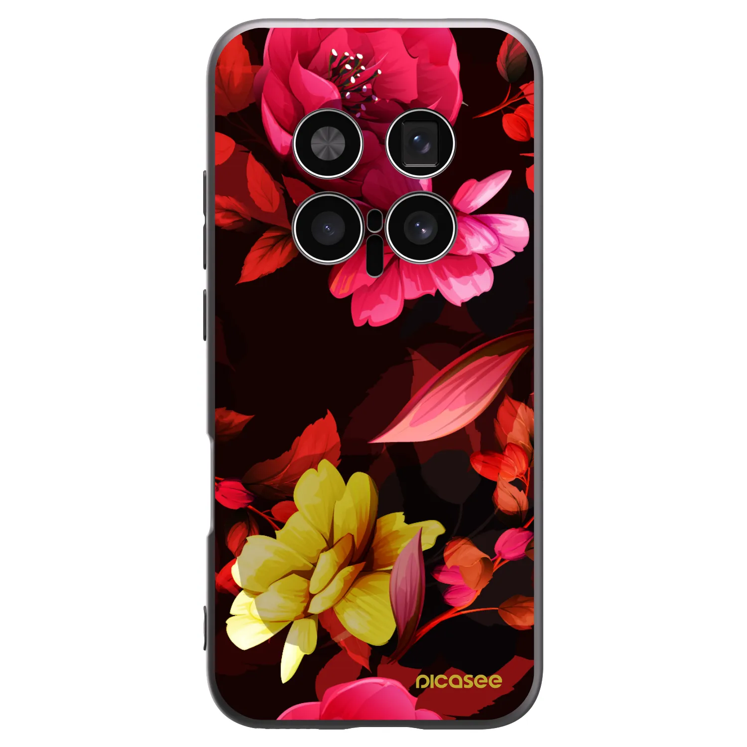Picasee silikonový černý obal pro Honor Magic8 Pro 5G - Dark Peonny