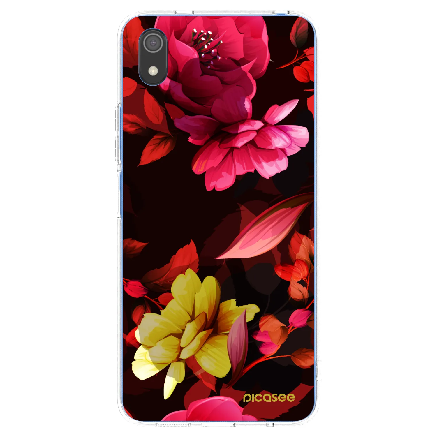 Picasee silikonový průhledný obal pro Xiaomi Redmi 7A - Dark Peonny
