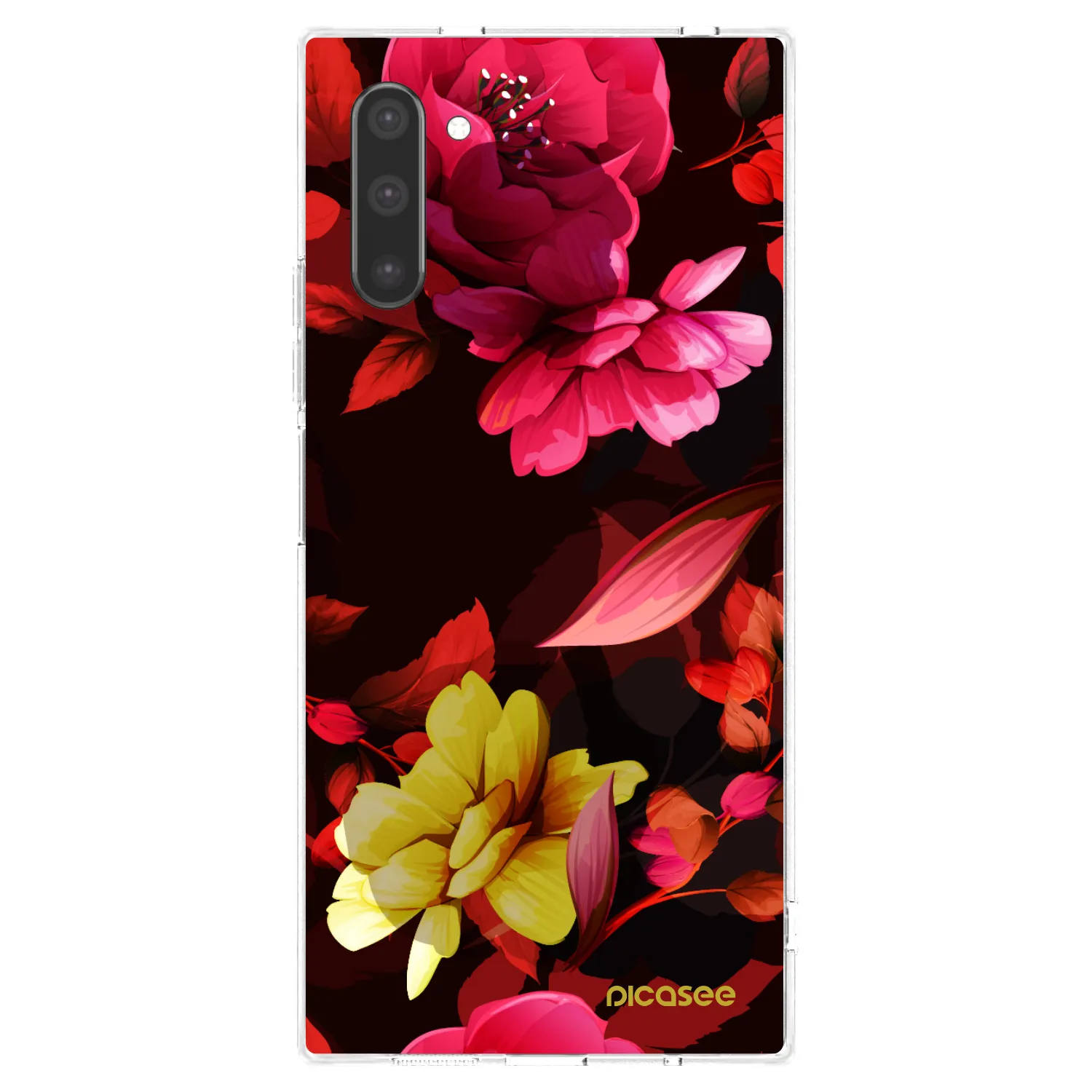 Picasee silikonový průhledný obal pro Samsung Galaxy Note 10 N970F - Dark Peonny