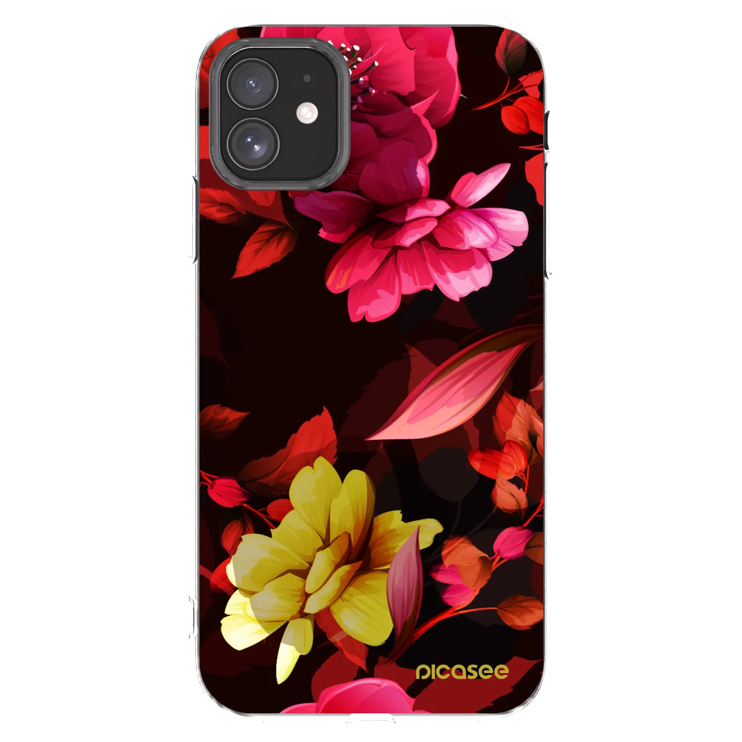 Picasee silikonový průhledný obal pro Apple iPhone 11 - Dark Peonny