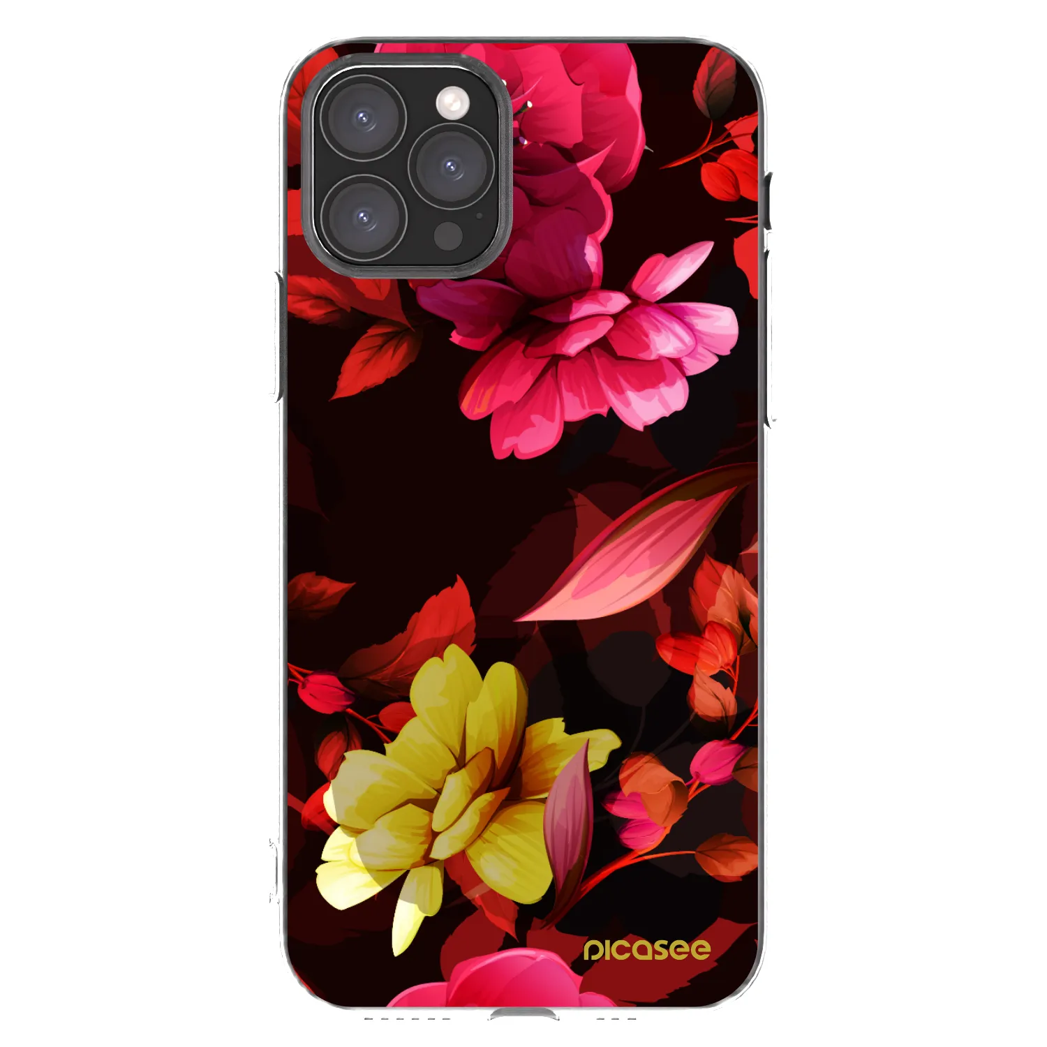 Picasee silikonový průhledný obal pro Apple iPhone 11 Pro - Dark Peonny