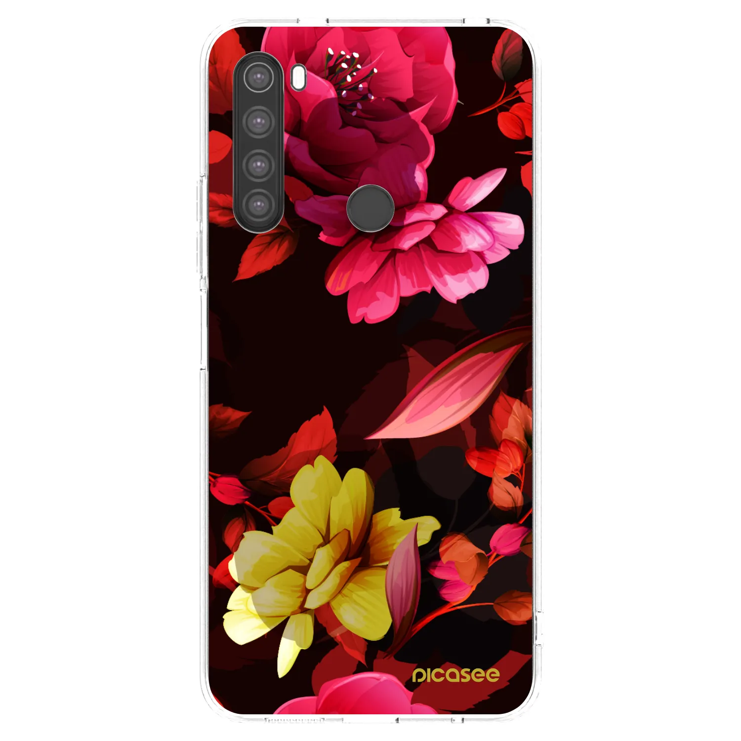 Picasee silikonový průhledný obal pro Xiaomi Redmi Note 8 - Dark Peonny