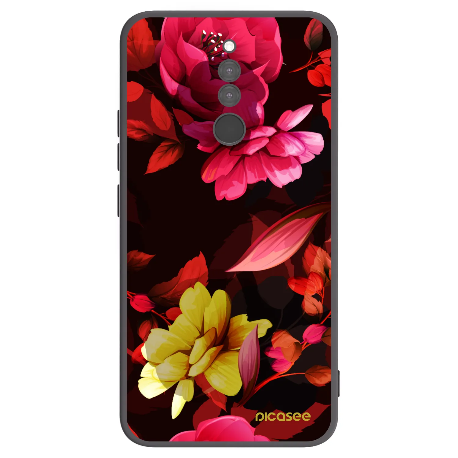 Picasee silikonový černý obal pro Xiaomi Redmi 8 - Dark Peonny
