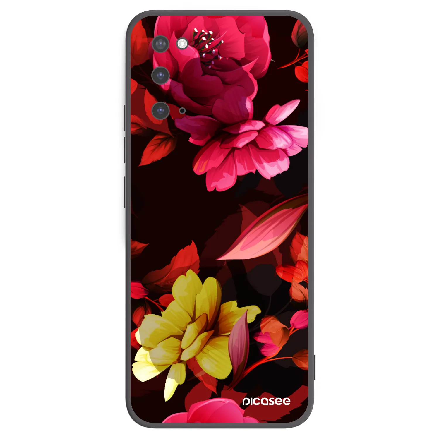 Picasee silikonový černý obal pro Samsung Galaxy S20 G980F - Dark Peonny