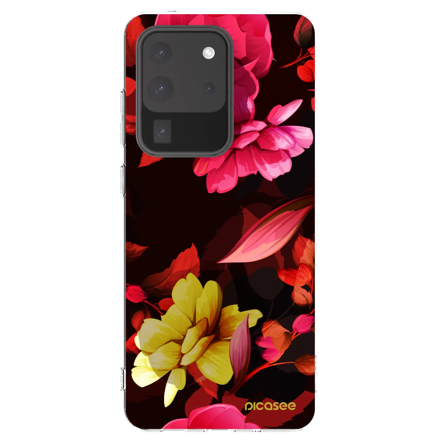Picasee silikonový průhledný obal pro Samsung Galaxy S20 Ultra 5G G988F - Dark Peonny