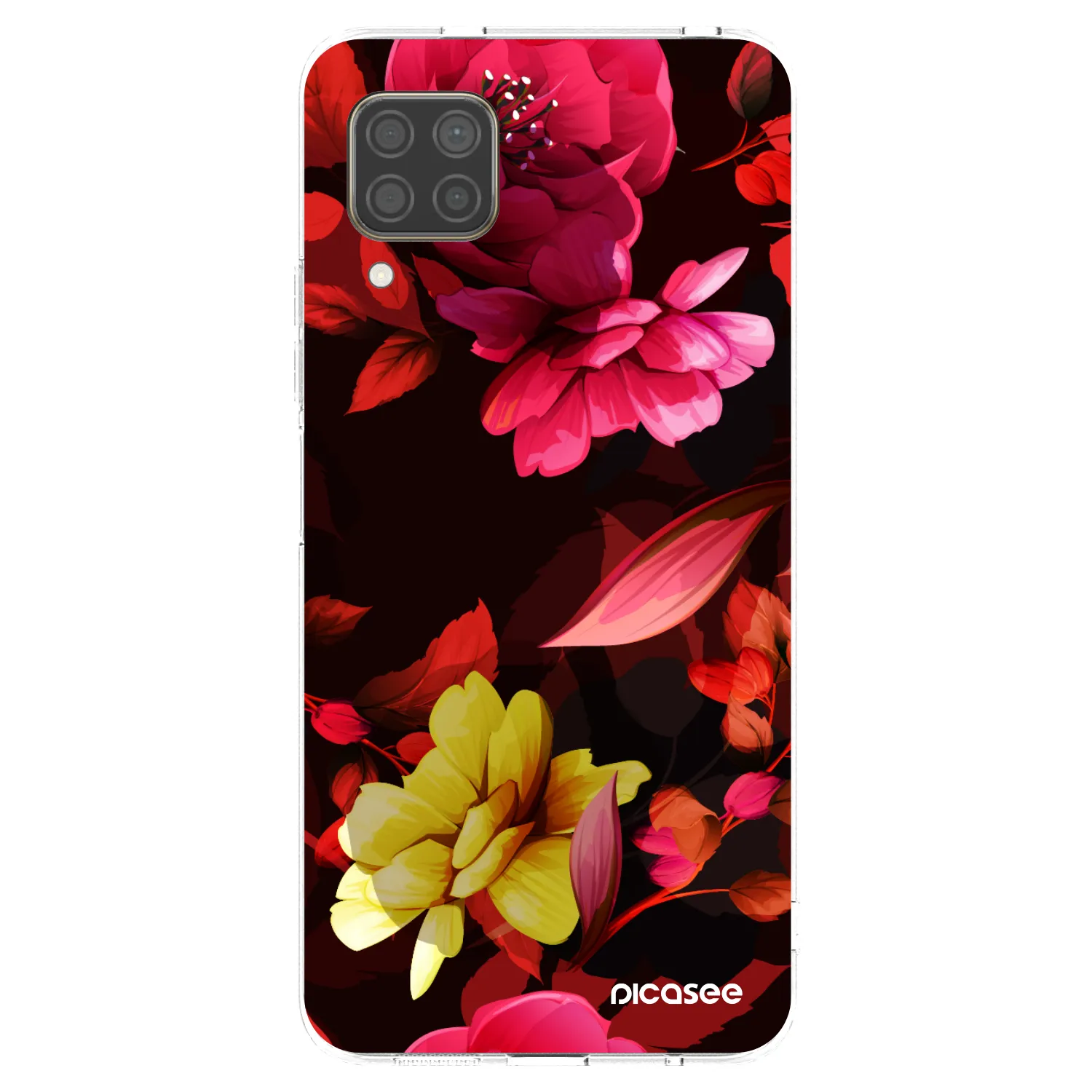 Picasee silikonový průhledný obal pro Huawei P40 Lite - Dark Peonny