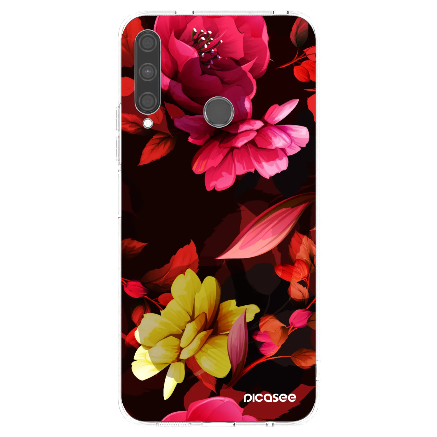 Picasee silikonový průhledný obal pro Huawei P40 Lite E - Dark Peonny