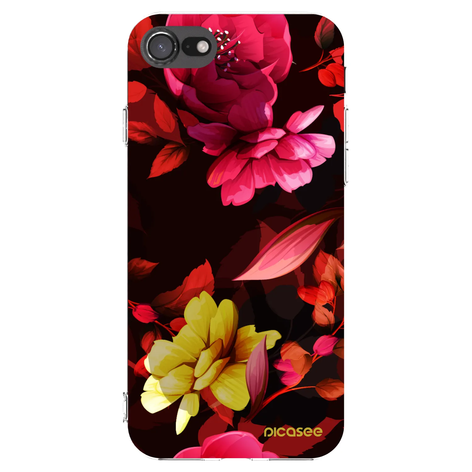 Picasee silikonový průhledný obal pro Apple iPhone SE 2020 - Dark Peonny