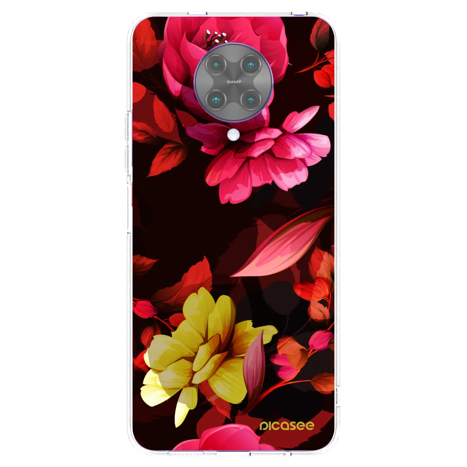 Picasee silikonový průhledný obal pro Xiaomi Poco F2 Pro - Dark Peonny