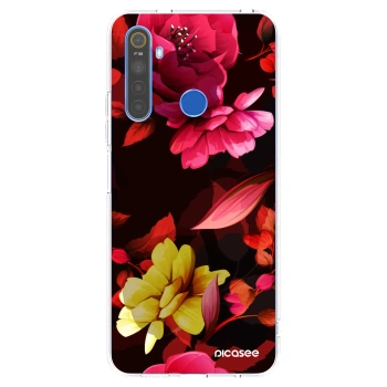 Picasee silikonový průhledný obal pro Realme 5 - Dark Peonny