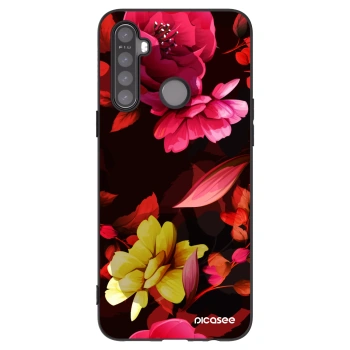Picasee silikonový černý obal pro Realme 5 - Dark Peonny