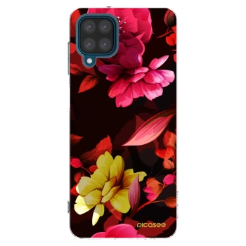 Picasee silikonový průhledný obal pro Samsung Galaxy A12 A125F - Dark Peonny
