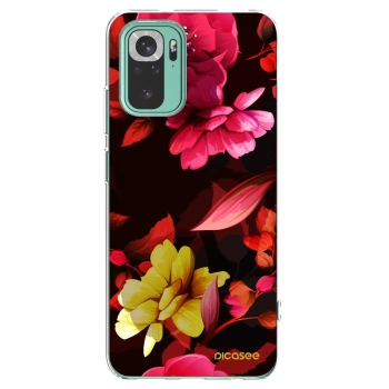 Picasee silikonový průhledný obal pro Xiaomi Redmi Note 10 Pro - Dark Peonny
