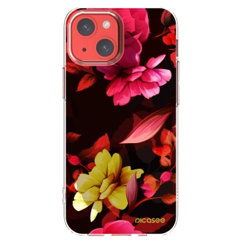 Picasee silikonový průhledný obal pro Apple iPhone 13 mini - Dark Peonny