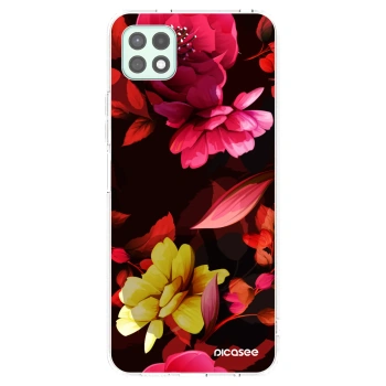 Picasee silikonový průhledný obal pro Samsung Galaxy A22 A226B 5G - Dark Peonny