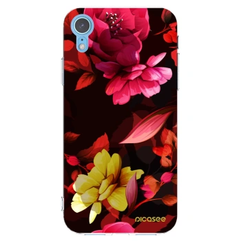 Picasee silikonový průhledný obal pro Apple iPhone XR - Dark Peonny