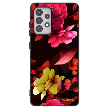 Picasee silikonový černý obal pro Samsung Galaxy A52s 5G A528B - Dark Peonny