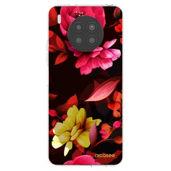 Picasee silikonový průhledný obal pro Huawei Nova 8i - Dark Peonny