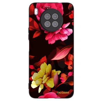 Picasee silikonový černý obal pro Huawei Nova 8i - Dark Peonny